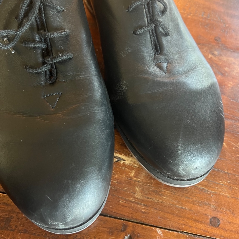 Women's BLOCH Sync Black Leather Lace Up Mega Tap Dance Shoes 11.5 - Picture 7 of 11